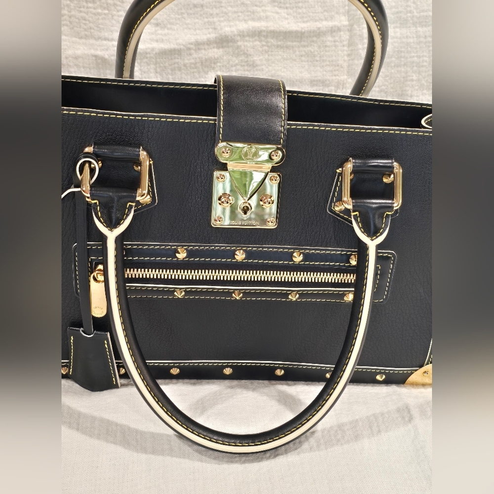 Louis Vuitton Noir Suhali Le Fabuleux Black Tote Bag Trunk Speedy Neverfull Gold - Picture 4 of 17